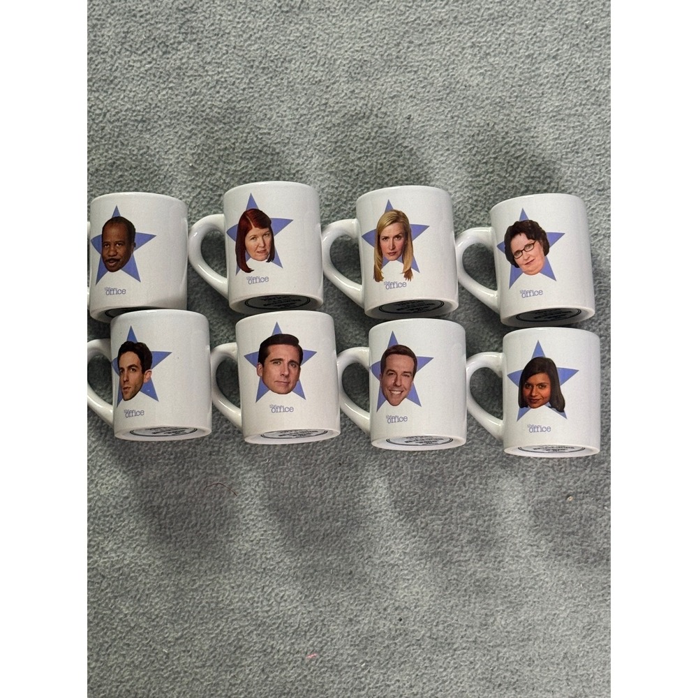 The Office TV Show Mini Mug Set 8 Piece Ceramic Espresso Cups Dunder Mifflin
